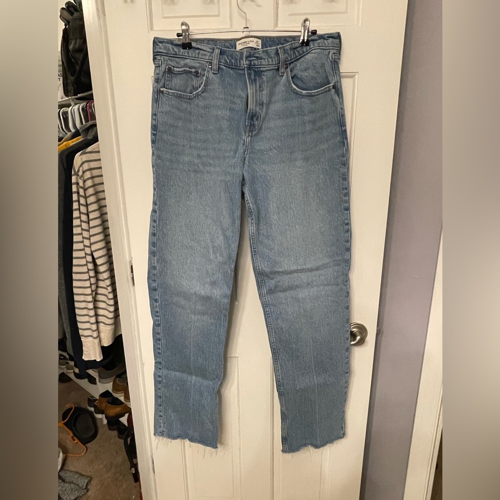 Abercrombie & Fitch Light Blue Straight Leg Jeans 32 Extra Long